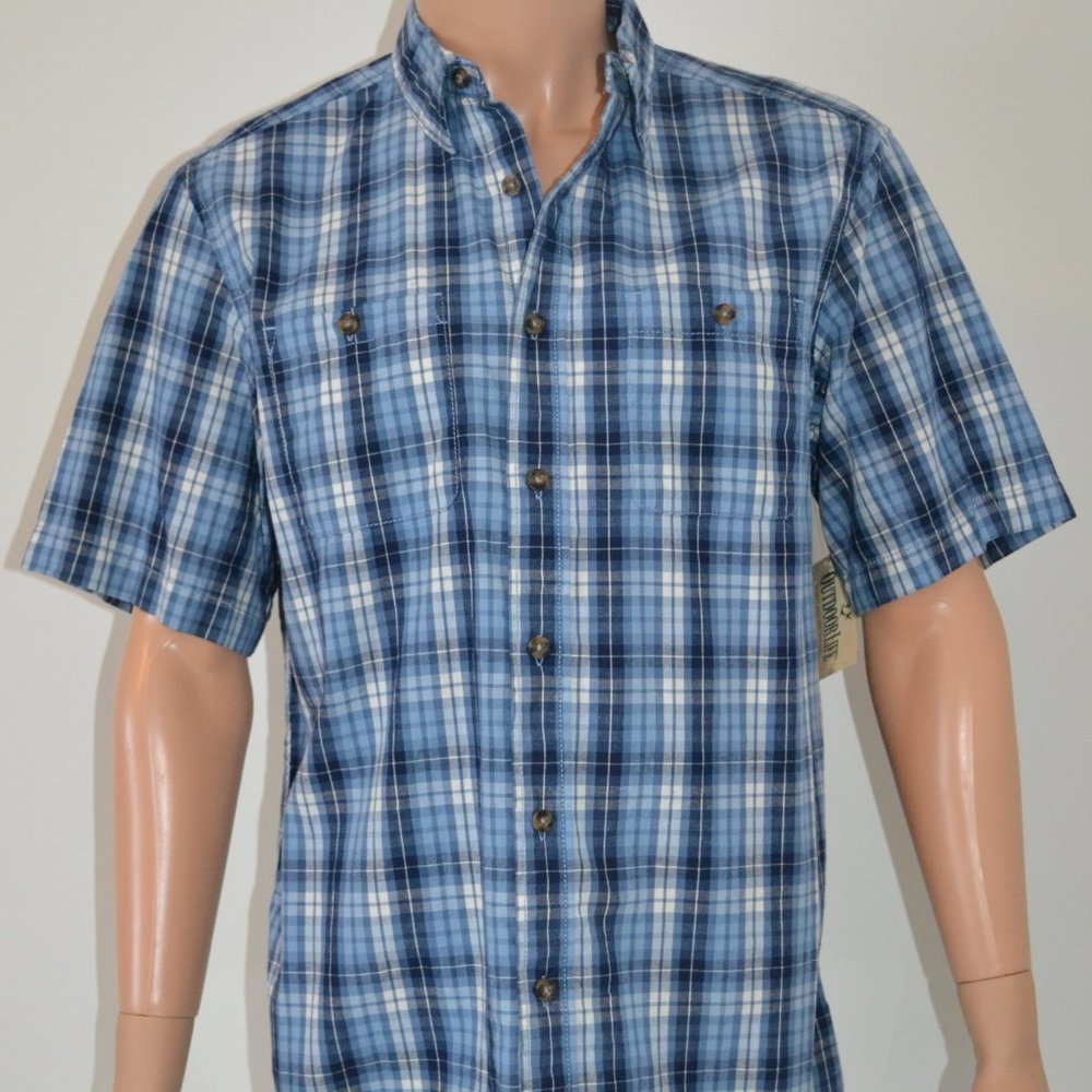 Outdoor Life Short-sleeve Button-down Plaid Shirt